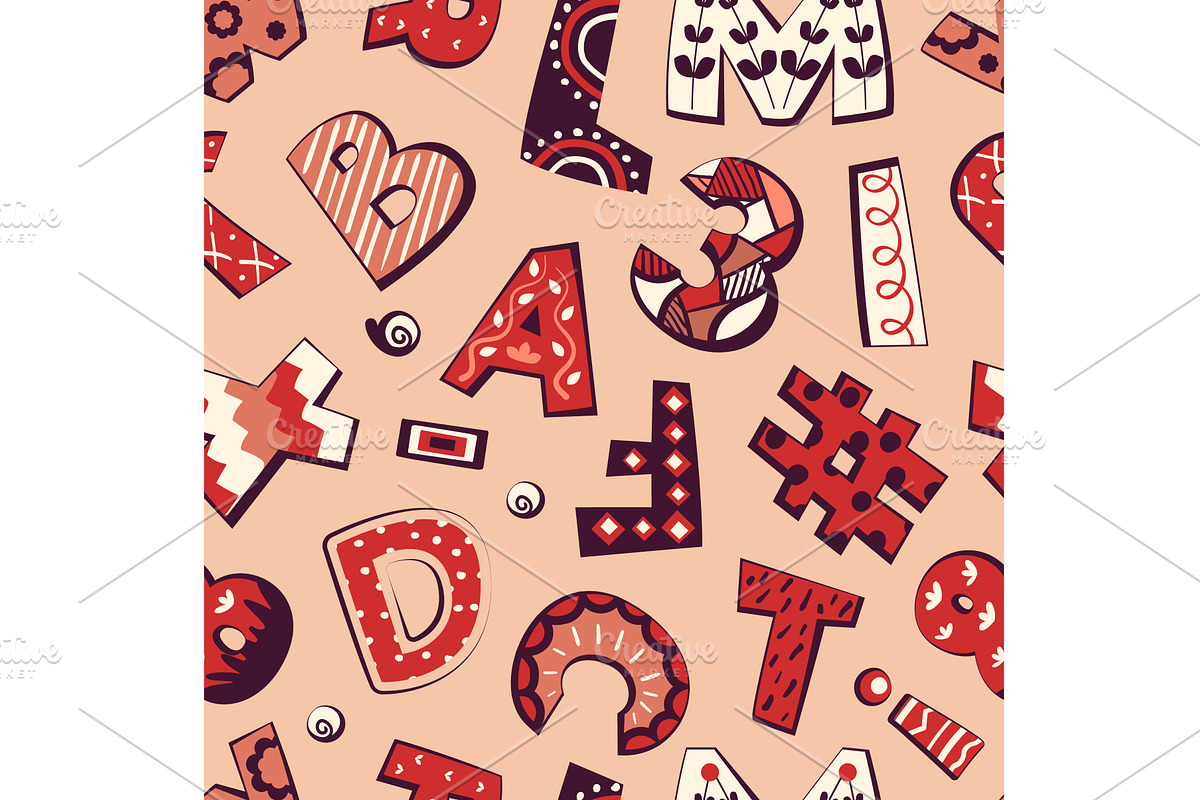 cute alphabet pattern. Christmas, an Object Illustration by Multigon