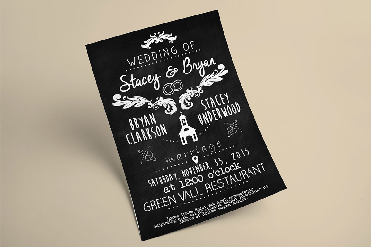 Vintage Wedding Invitation Template, an Invitation Template by Graphicfy Templates (Photo 1 of 5)