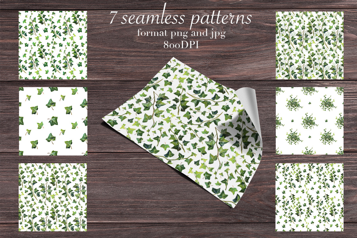 Watercolor ivy set, a Decorative Illustration by mArtstore (Photo 4 of 7)
