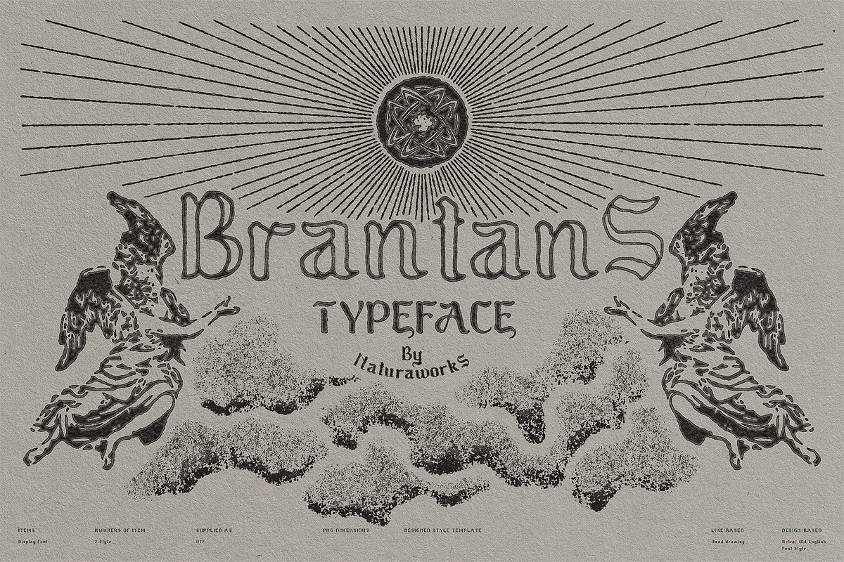 BRANTANS TYPEFACE, a Blackletter Font by Naturaworks Creative (Photo 2 of 4)