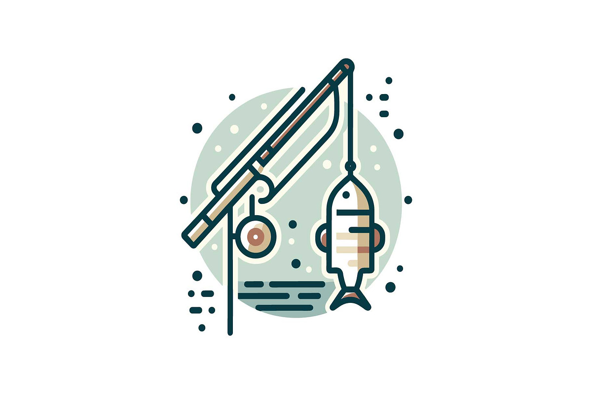 Minimal Fishing Rod Icon Vector Set, an Object Graphic by yasushie (Photo 3 of 16)