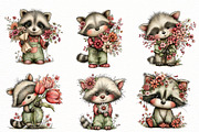 Whimsical Spring Raccoon Clipart, an Illustration by Designworld (Thumbnail 6 of 6)