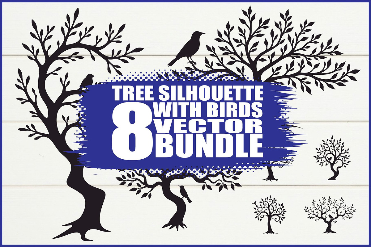 Birds on Tree SVG Cutting Files, an Illustration by jahid234 (Photo 1 of 8)