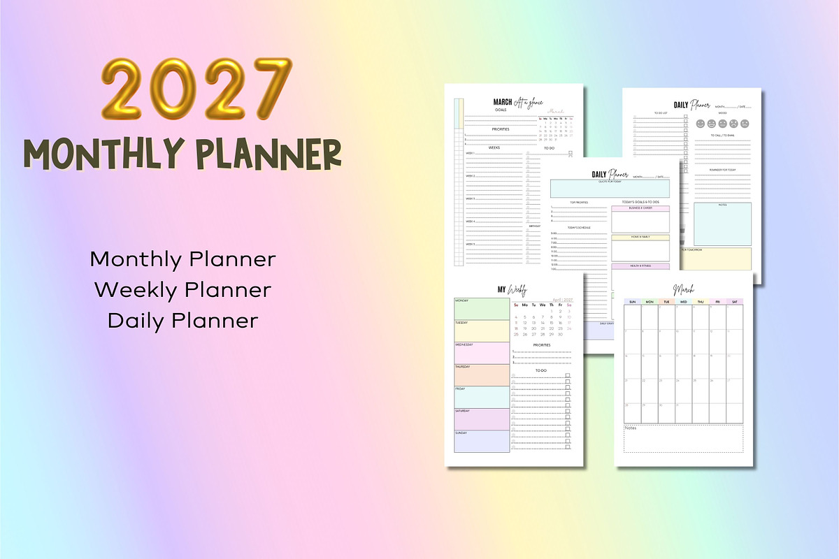 2027 Monthly Planner - Canva, a Templates & Theme by Adalin Shop (Photo 4 of 11)