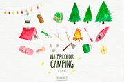 watercolor camping, a Decorative Illustration by Autumn Breeze (Thumbnail 3 of 3)
