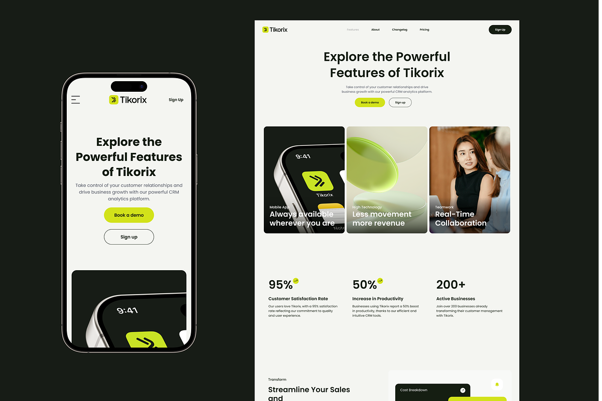 Tikorix. Framer Template, a Landing Page Template by Brandarnia (Photo 3 of 4)