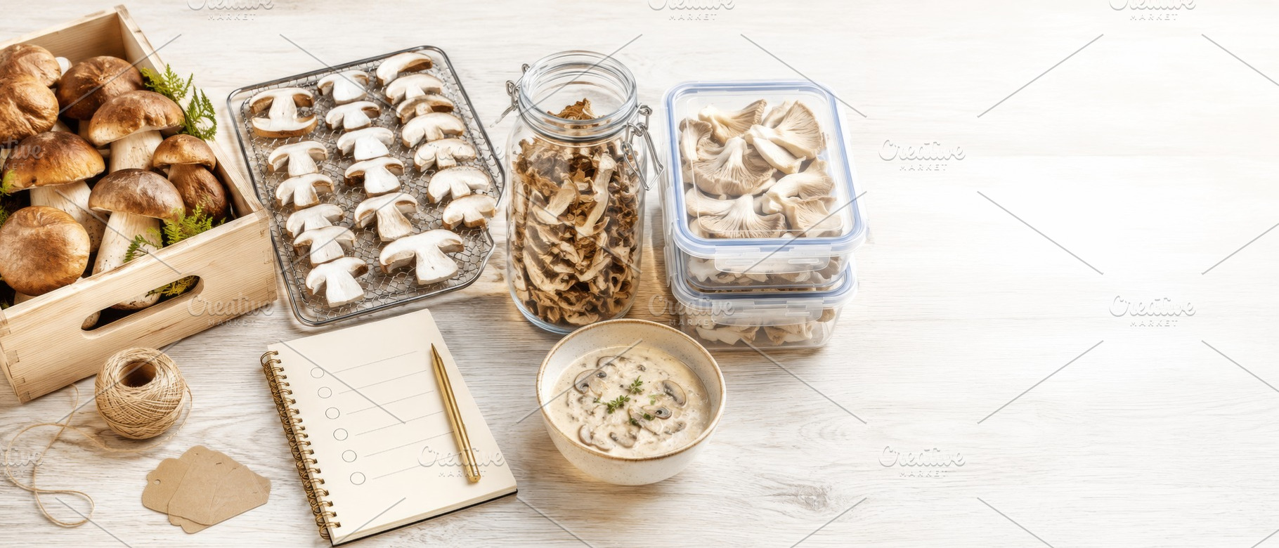 Wild mushroom harvest with various p, a Photo by Dvoevnore photos
