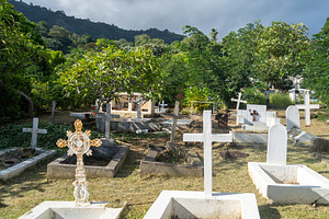 Atuona cemetery in Hiva Oa, Marquesas Islands, French Polynesia, an Architecture Photo by GoodGoods
