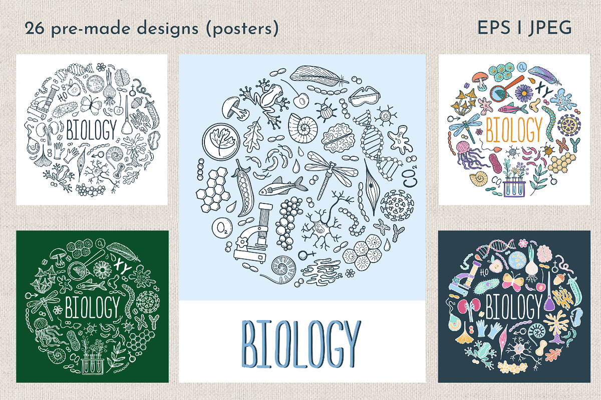 Hand Drawn Doodle Biology Clipart, an Object Graphic by KathrineWatercolor (Photo 5 of 10)