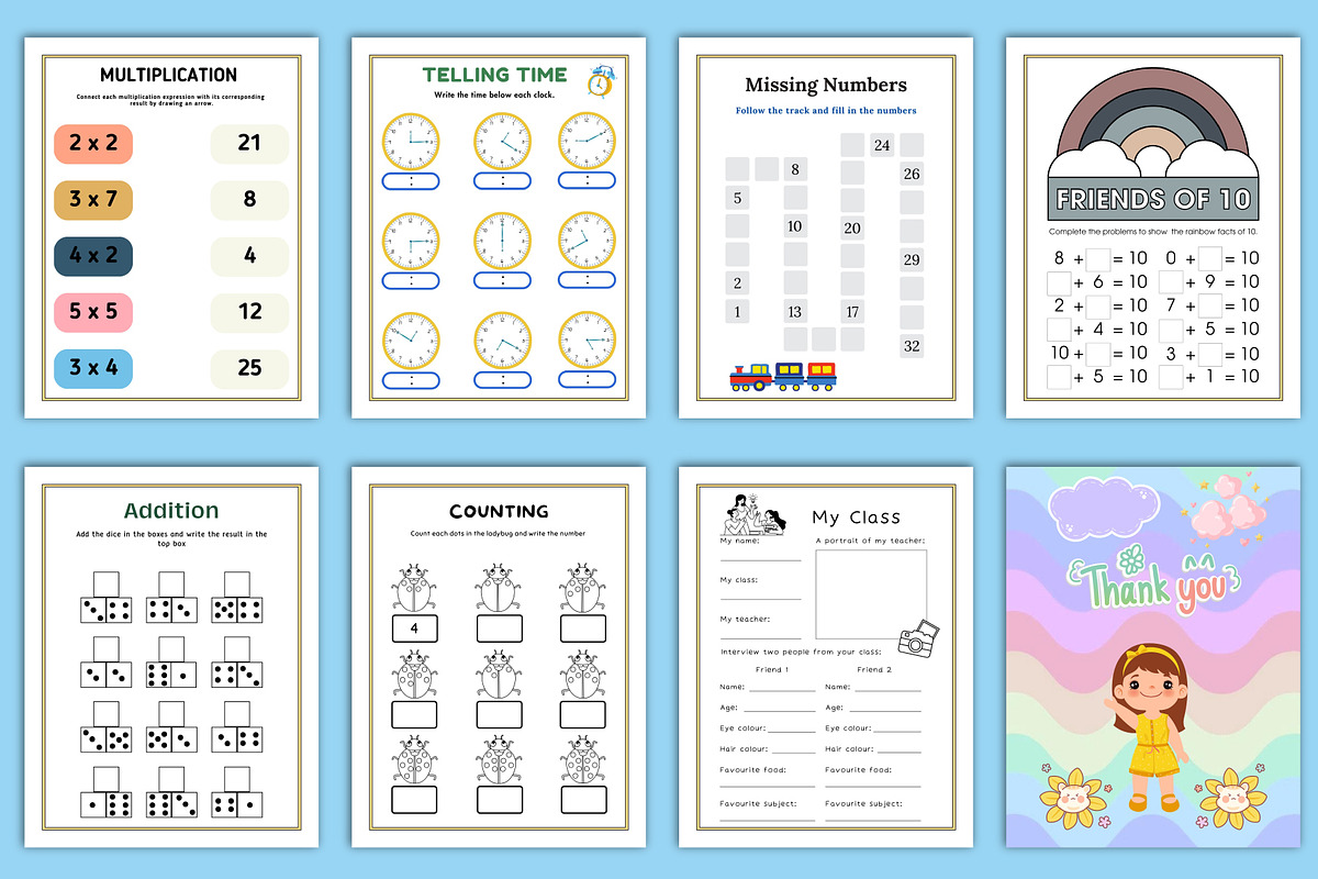 Alphabet to Math Activities For Kids, a Stationery Template by Designmela01