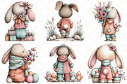 Whimsical Easter Bunny Back View Cli, an Illustration by Black Bird Studio (Thumbnail 5 of 6)