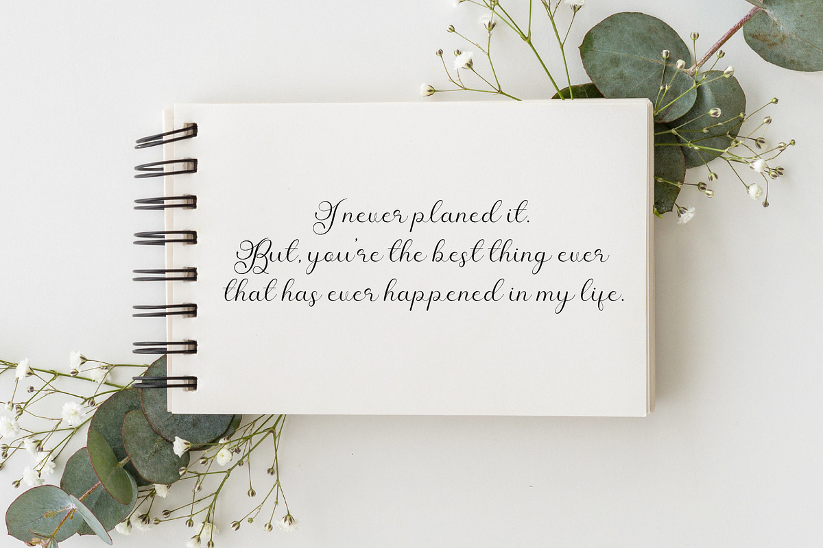 Flower Script Font, a Script Font by Densu Creative (Photo 3 of 9)