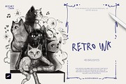 Retro Ink Procreate Brushes, a Brush Add-On by Spasibenko Art (Thumbnail 3 of 8)