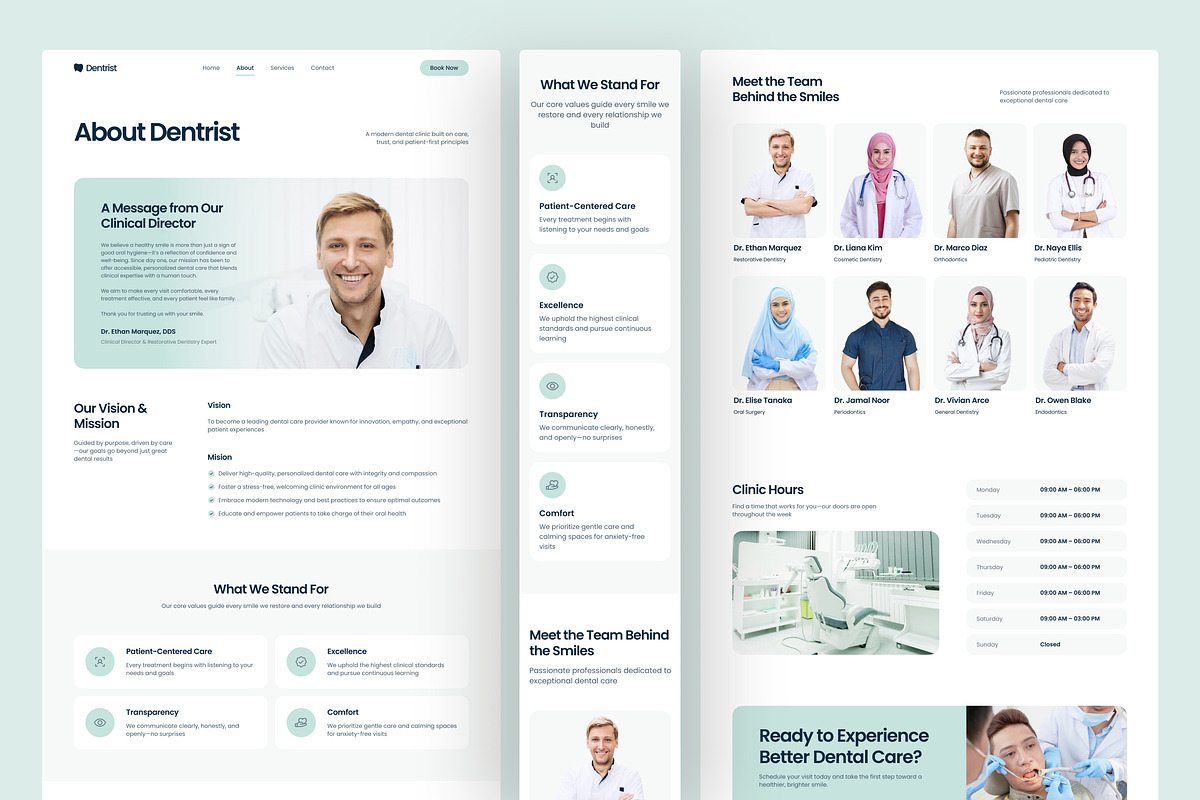 Dental Clinic Website UI Figma preview 3