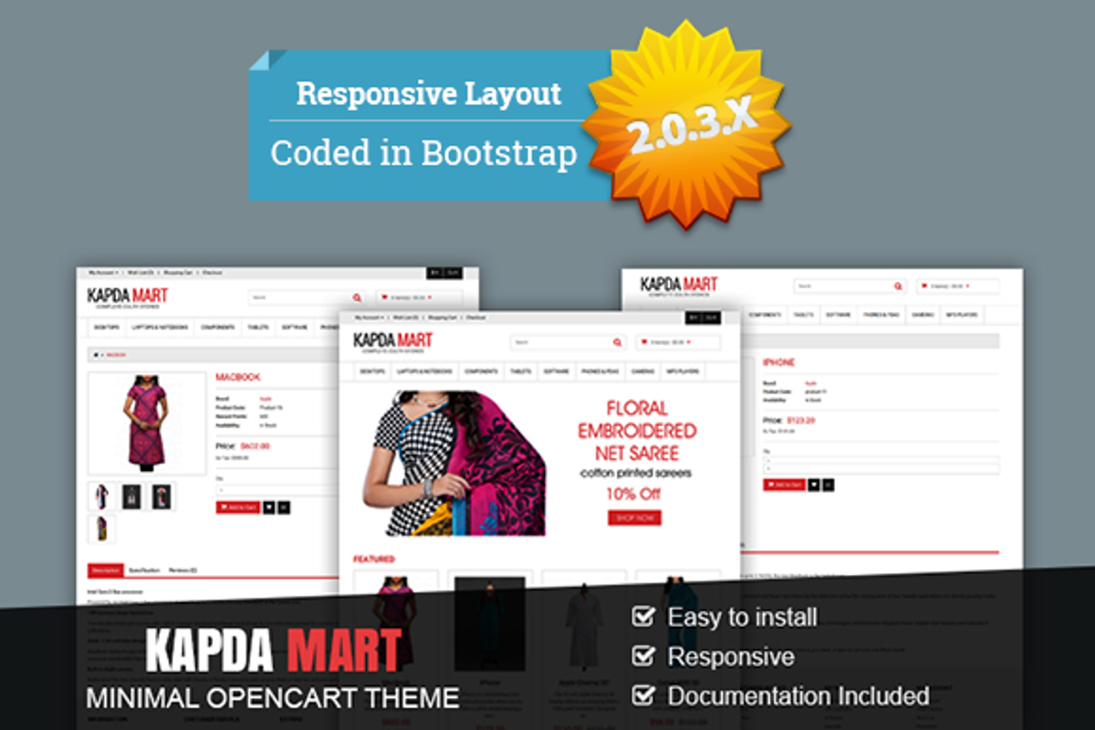 Kapda Mart - Minimal OpenCart Theme, a Websites & App Template by settysantu