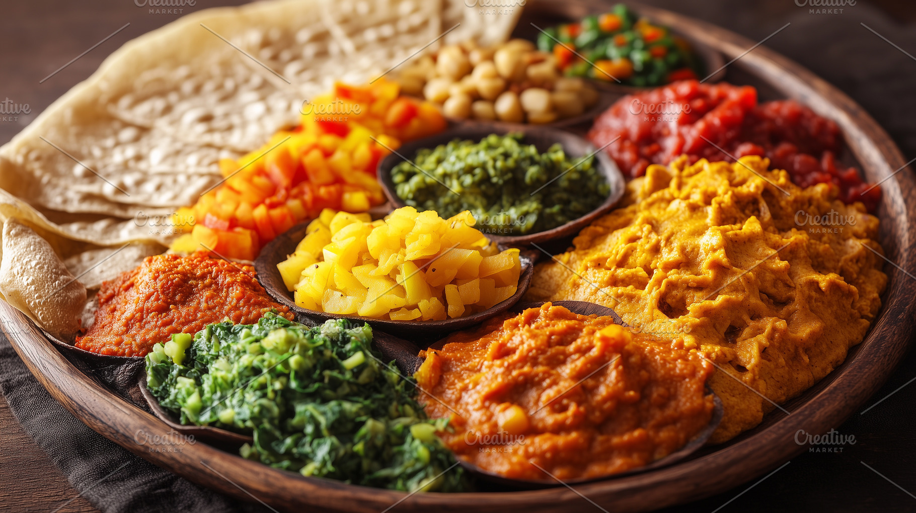 Traditional ethiopian meal - injera, a Food & Drink Photo by MistyDay
