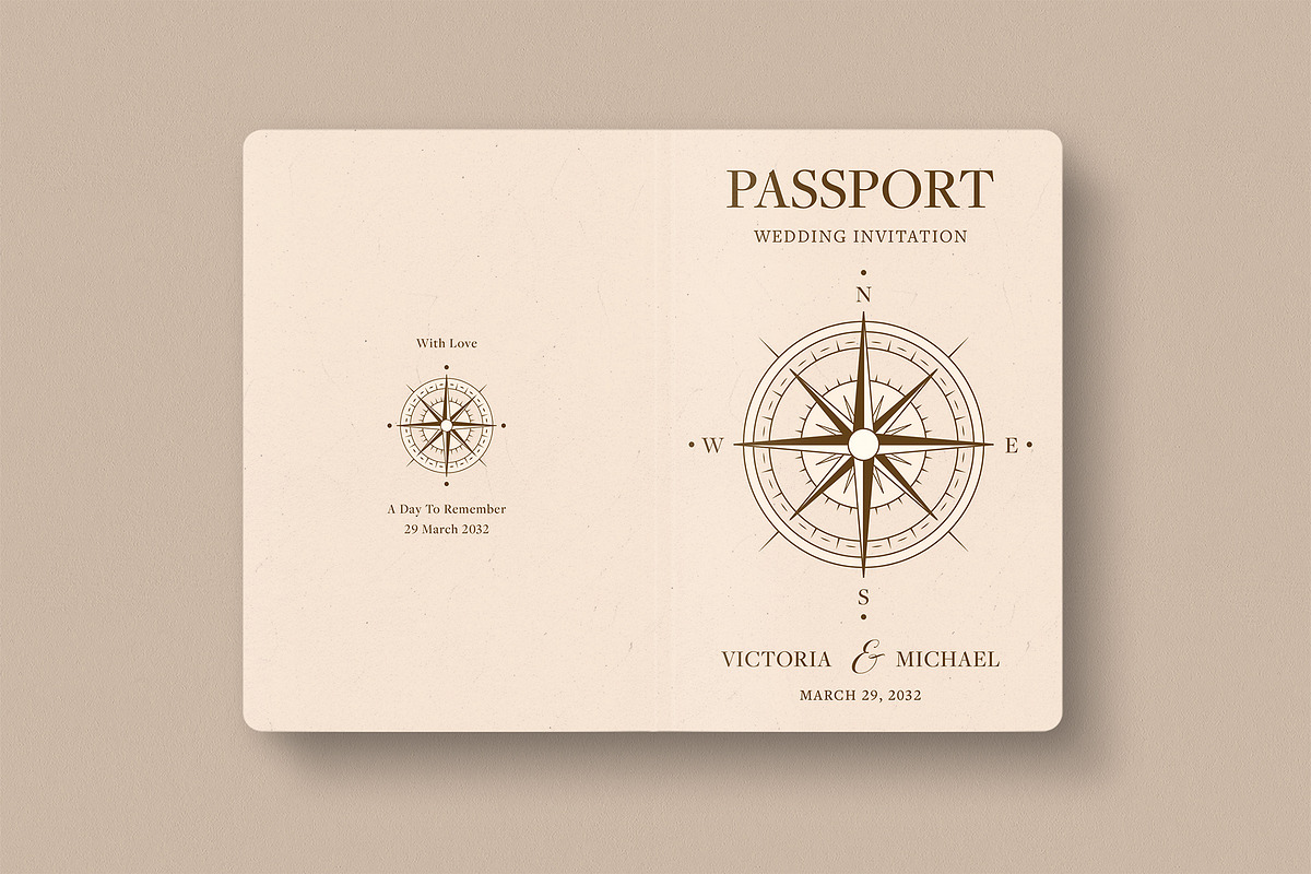 Passport Wedding Invitation Template, an Invitation Template by BrandPacks (Photo 2 of 4)