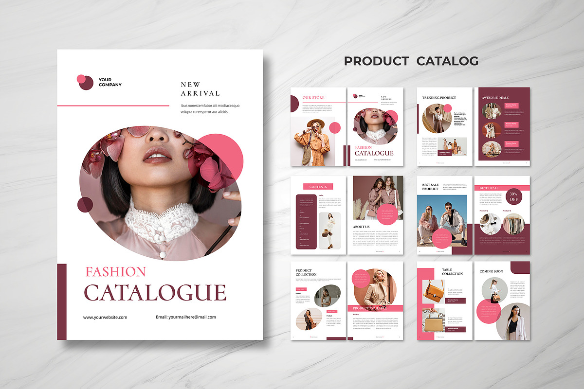 Pink Fashion Project Catalog, a Brochure Template by UICreative (Photo 1 of 4)