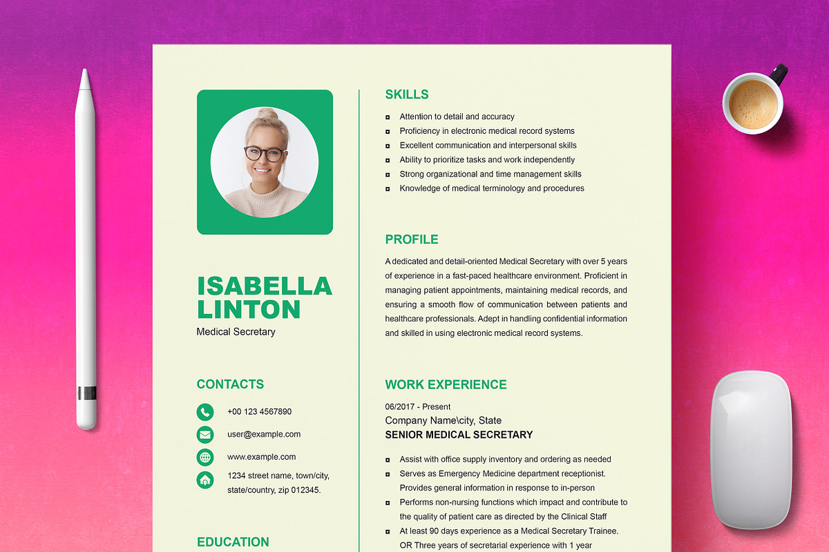 Modern Professional Resume Template, a Resume Template by ResumeInventor (Photo 1 of 7)