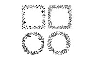 Doodled wild flowers svg frames, an Illustration by SketchArtStudio (Thumbnail 2 of 3)