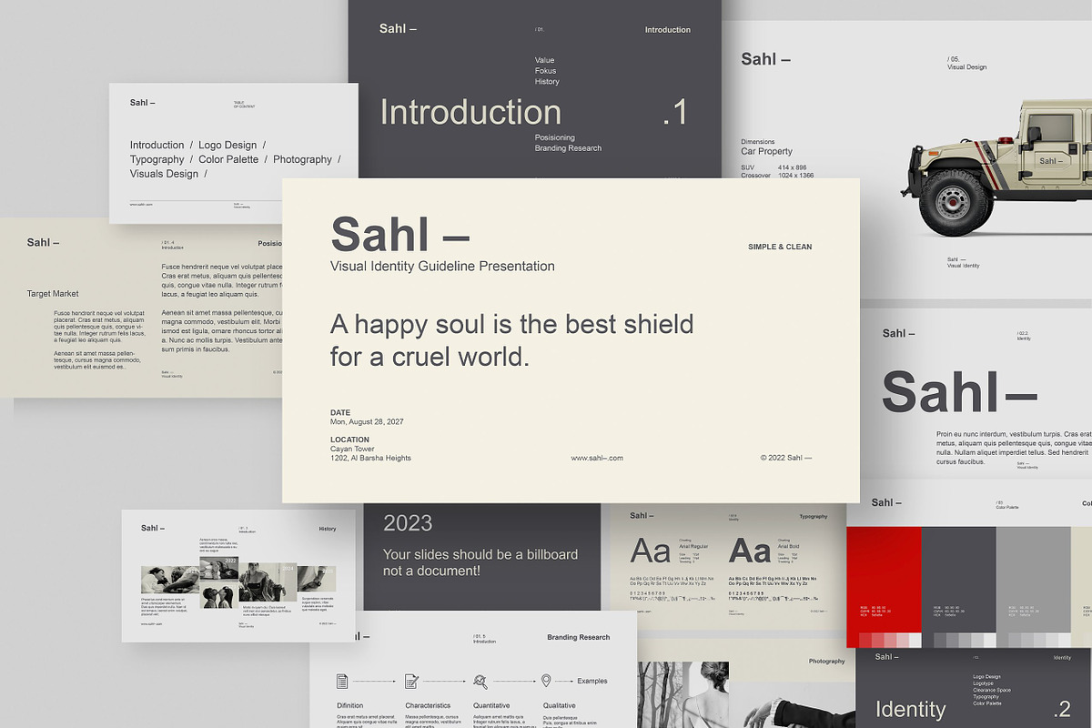 Sahl- Brand Identity Powerpoint, a Presentation Template by BOXKAYU (Photo 1 of 9)