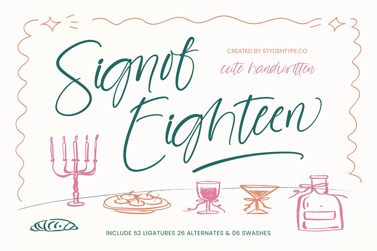 Signof Eighteen Cute Handwritten, a Script Font by stylishtype.co (Photo 1 of 10)