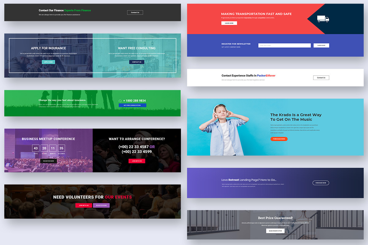 23 Call To Action Widgets for Web UI, an UI Kit Template by 3djagan