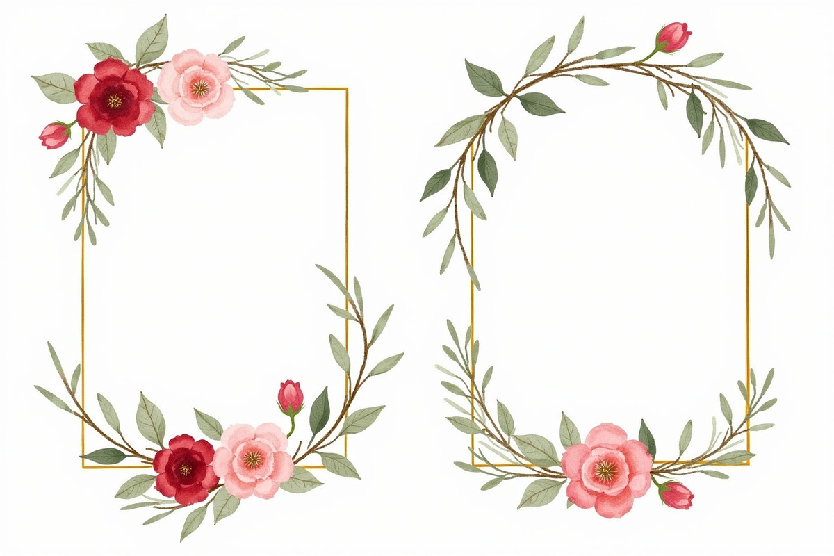 Rustic Floral Geometric Frame Bundle, an Illustration by musafir_fashion (Photo 7 of 14)
