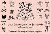 Black Coquette Swan and Bow Bundle, an Object Illustration by bron.alexander (Thumbnail 1 of 8)