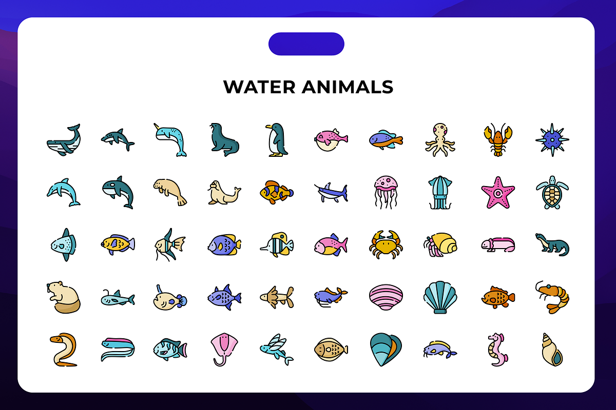 Water Animals Icon Pack, an Icon by Wencory