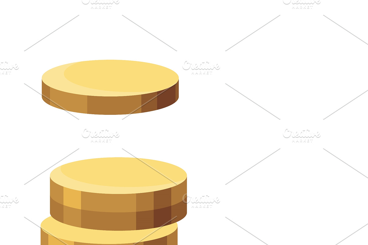 Stacked gold coins with one, a Finance Illustration by Things for designers (Photo 3 of 3)