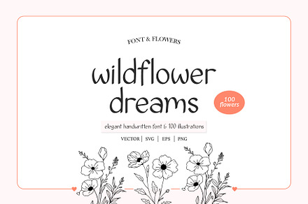 Wildflower Dreams Font & Flowers