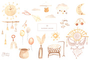 BOHO NURSERY clipart. Watercolor, an Animal Illustration by OlliArtDesign (Thumbnail 3 of 11)