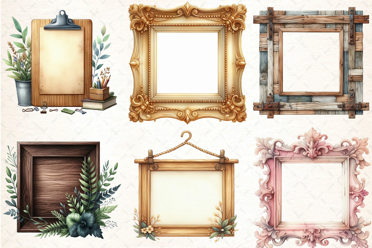 Wooden Frame Sublimation Clipart, an Illustration by DreamCafeArt (Photo 2 of 5)