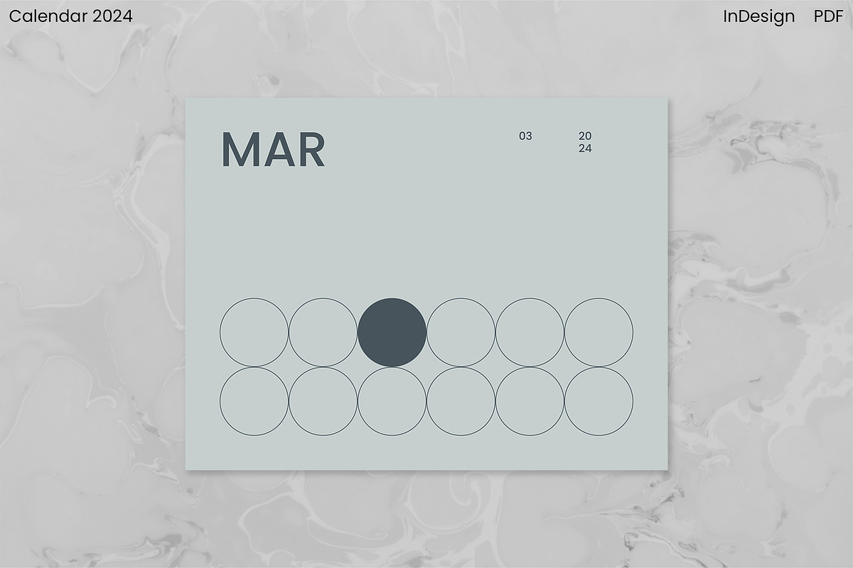 Minimalist Calendar 2024 (InDesign), an Object Graphic by Kessens (Photo 8 of 28)