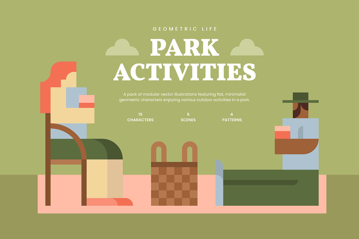 Geometric Life - Park Activities, a Person Illustration by Léo Alexandre (Photo 1 of 17)
