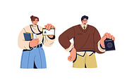 People showing documents set, a Person Illustration by PaperTrident (Thumbnail 2 of 9)