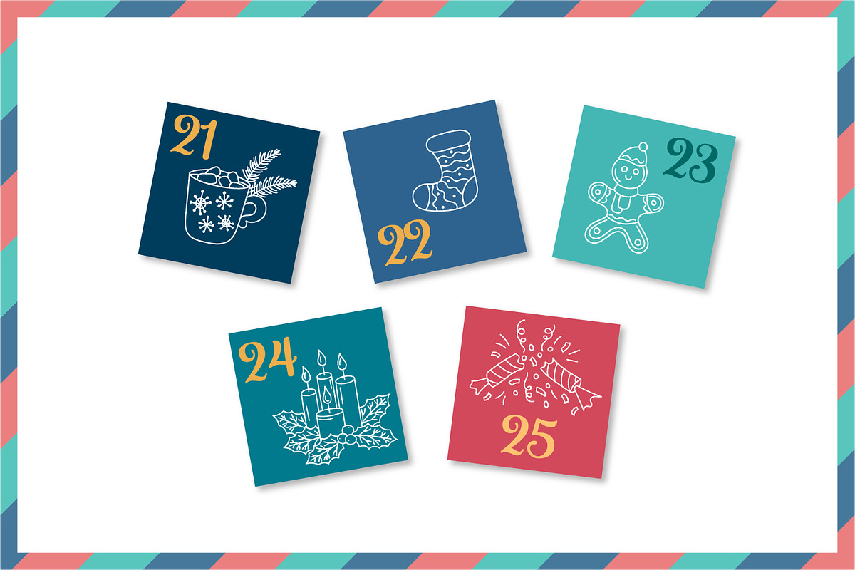 Christmas Advent Calendar Vector, a Card Template by AnnaViolet_store (Photo 9 of 12)