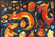 Year of the Dragon Clipart, a Seasonal Illustration by DigitalArtsi (Thumbnail 2 of 3)