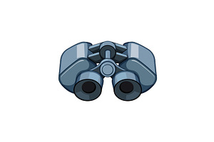 lens binoculars cartoon vector, an Object Illustration by pikepicture