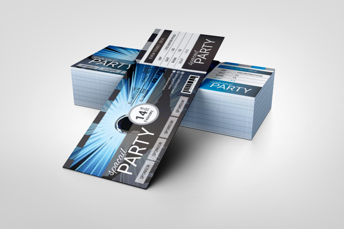 Printable Event Ticket Template, a Card Template by BrandlyTemplate (Photo 3 of 3)