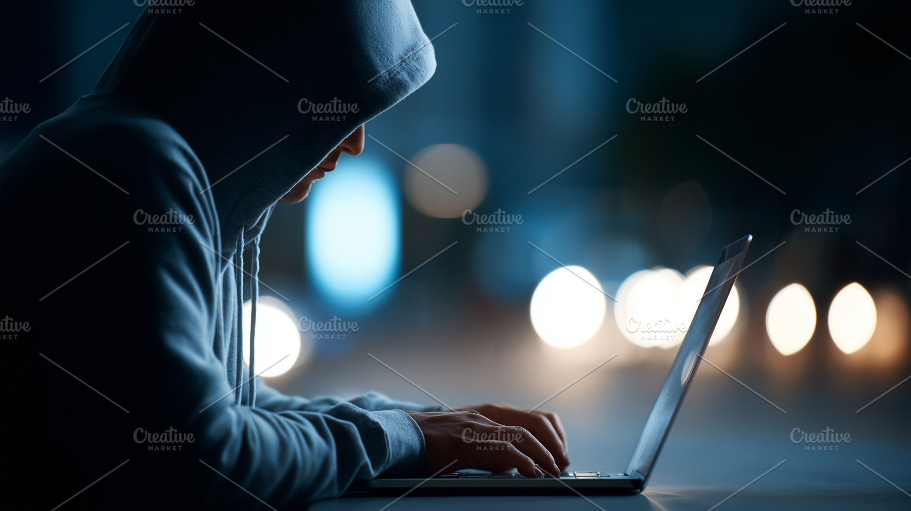 Person in a hoodie types on a laptop, a Technology Photo by MistyDay