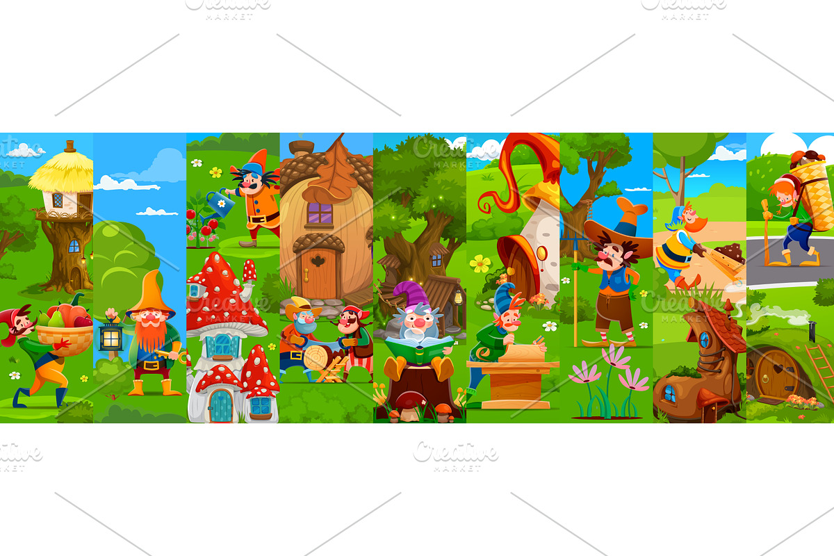 Cartoon gnomes and dwarfs, a Person Illustration by Vector Tradition