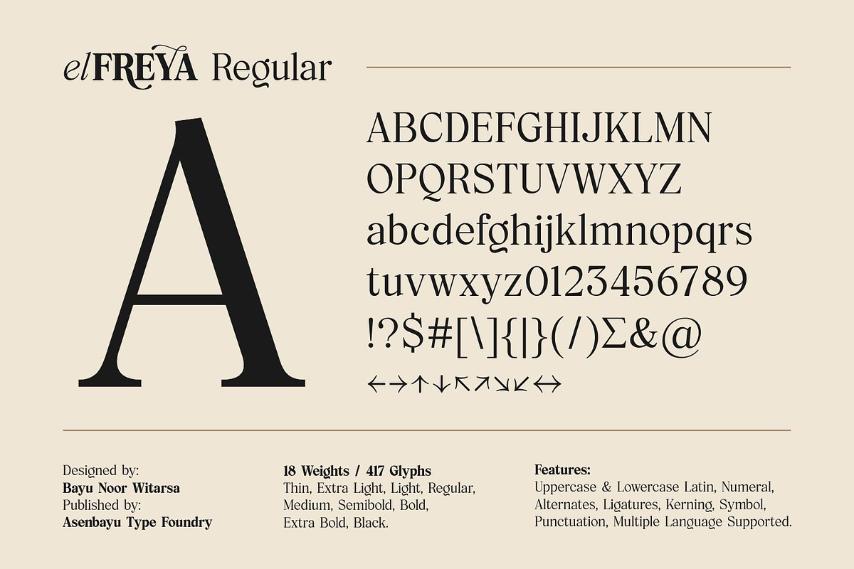Elfreya - Elegant Branding Font, a Serif Font by Asenbayu (Photo 10 of 15)