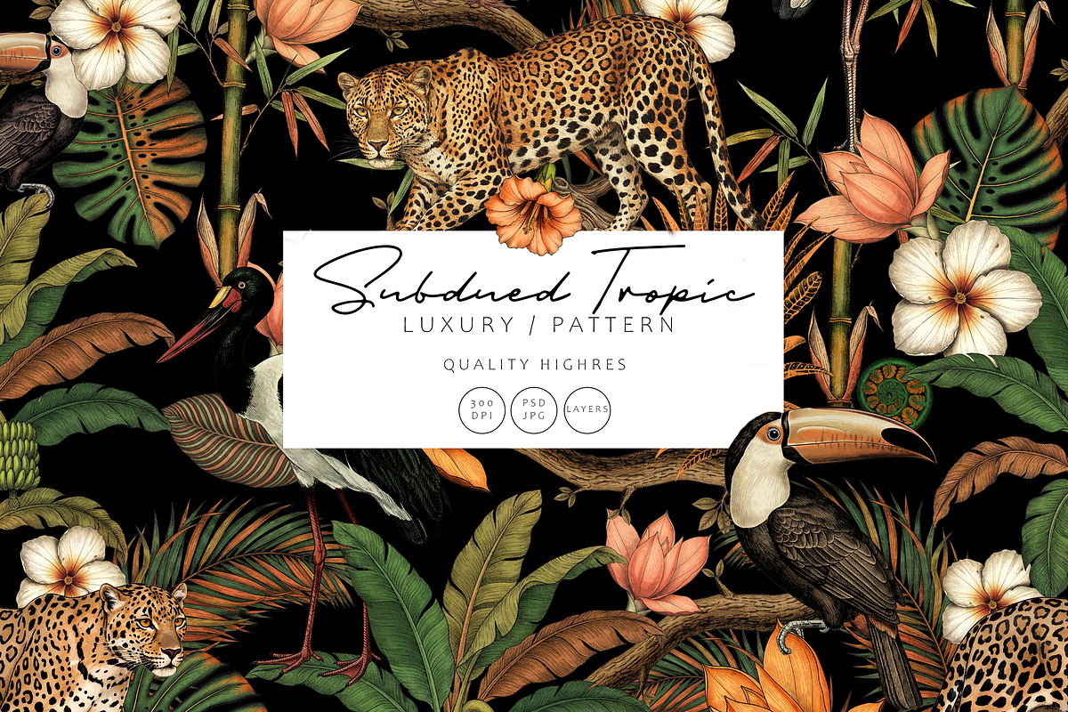 Tropical Wildlife Pattern & Motifs!, a Pattern Graphic by Luiz da Rolt Grathwohl (Photo 3 of 16)