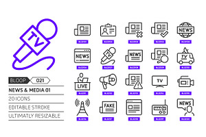 News and media 01, bloop icons