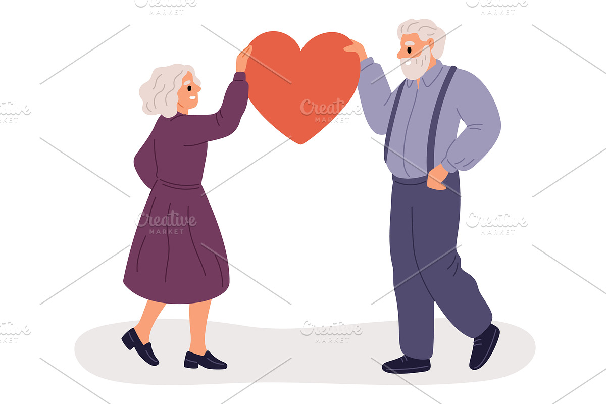 Elderly couple. Happy old man and, a Person Illustration by Vectorbuum