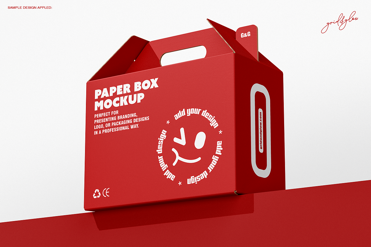 Box with Handle Mockup Set-1, a Packaging Mockup by Grid&Glow (Photo 5 of 6)