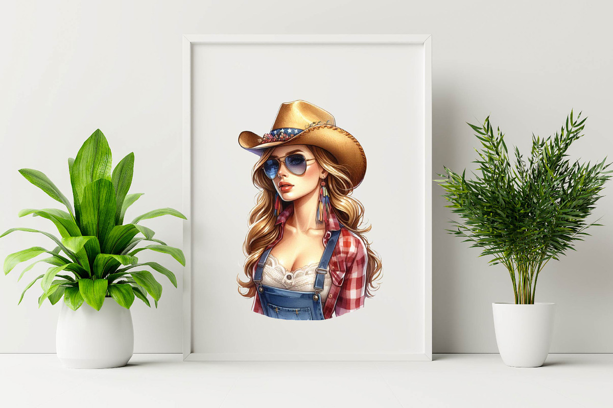 Summer Cowgirl  Sublimation Clipart, an Illustration by SVGArt (Photo 6 of 8)