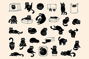 Playful Cats Clipart Bundle, an Animal Illustration by ClayStudio (Thumbnail 6 of 7)
